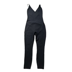 Nike One Piece Black Workout Bodysuit Jumpsuit Women Medium “Just Do It” Straps